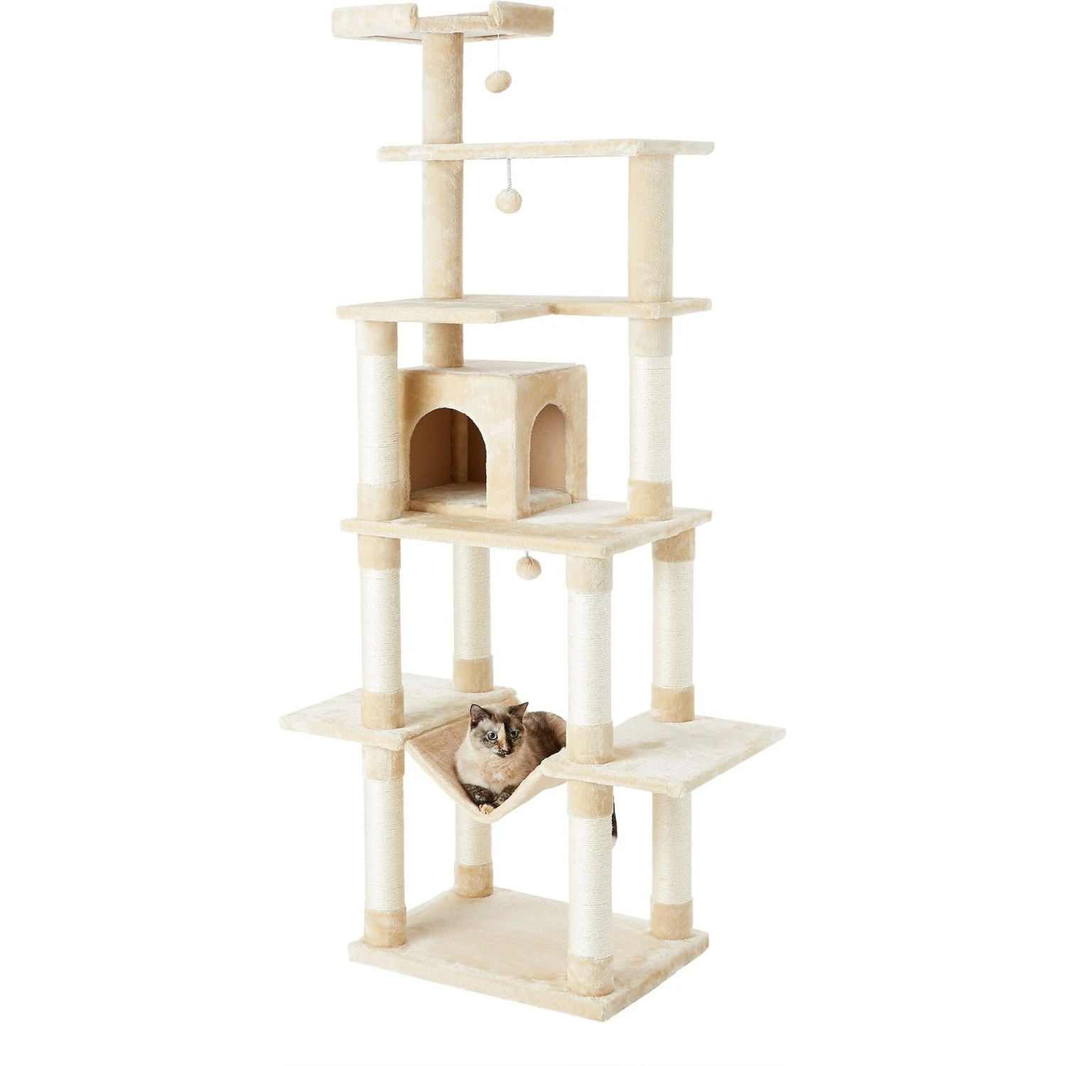 Frisco 78-in Faux Fur Cat Tree & Condo 4 Frisco 78-in Faux Fur Cat Tree & Condo - Image 2