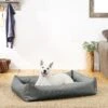 Frisco Rectangular Bolster Dog Bed W/Removable Cover, Dark Gray -Frisco 144865 MAIN. AC SS1800 V1566404860
