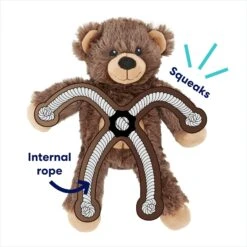 Frisco Bear Plush With Inside Rope Squeaky Dog Toy 10 Frisco Bear Plush With Inside Rope Squeaky Dog Toy -Frisco 147061 PT2. AC SS1800 V1695670751