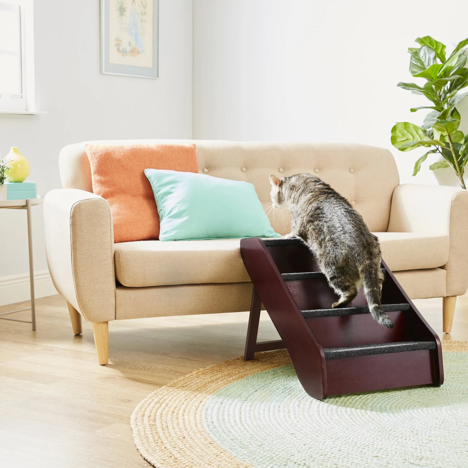 Frisco Deluxe Foldable Wooden Carpeted Cat & Dog Stairs 4 Frisco Deluxe Foldable Wooden Carpeted Cat & Dog Stairs - Image 2