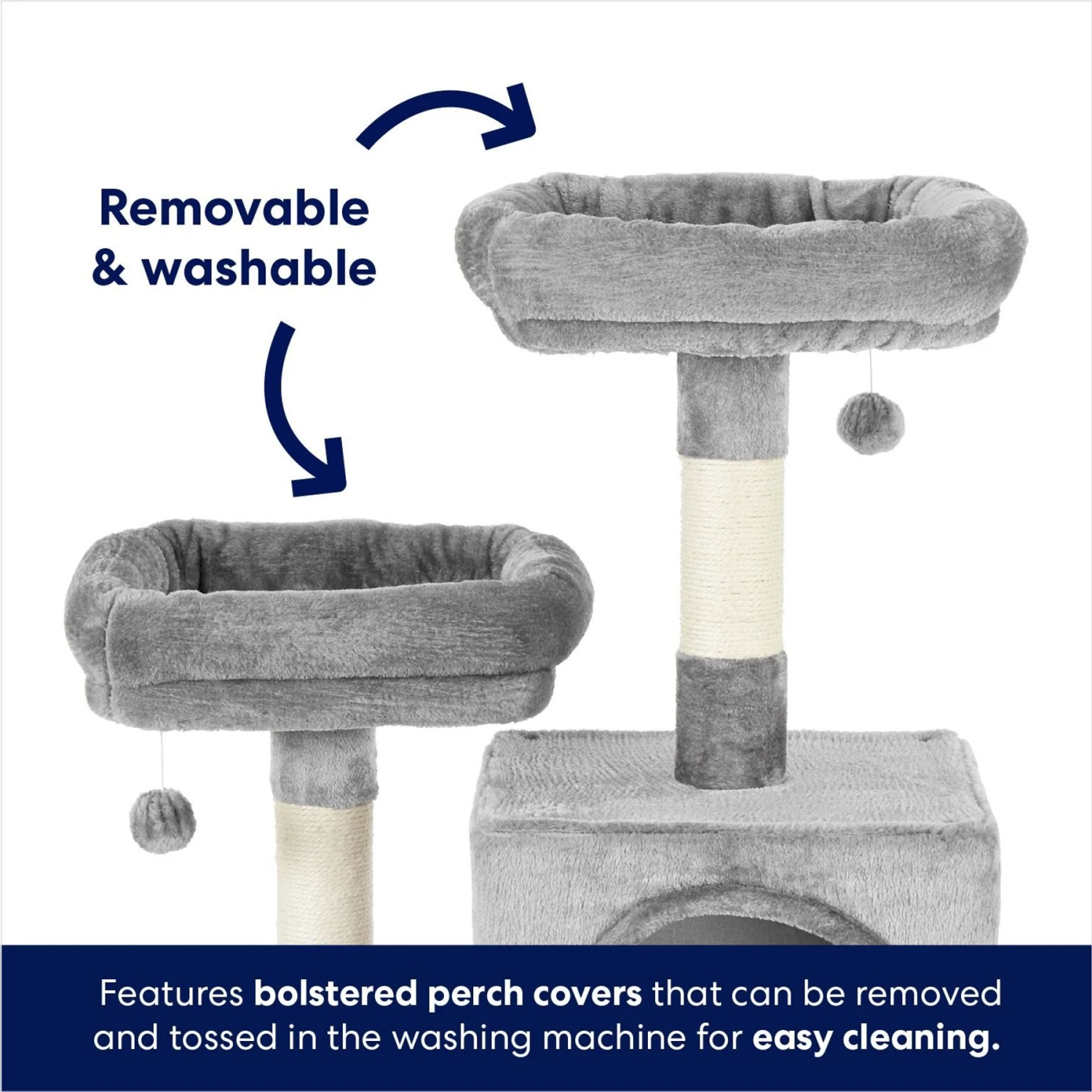 Frisco 61-in Faux Fur Cat Tree & Condo 5 Frisco 61-in Faux Fur Cat Tree & Condo - Image 3