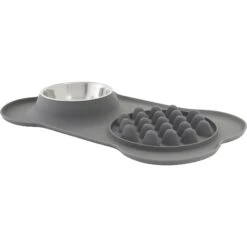 Frisco Silicone Slow Feeder Mat With Stainless Steel Bowl