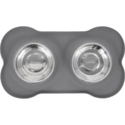 Frisco Silicone Stainless Steel Double Diner Dog & Cat Bowl -Frisco 215990 PT3. AC SS1800 V1591020095