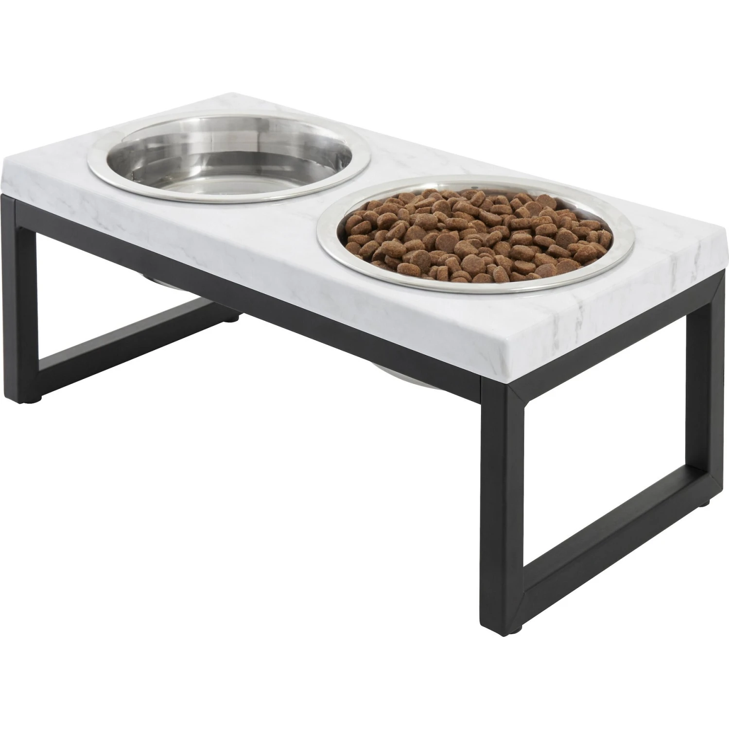 Frisco Marble Print Stainless Steel Double Elevated Dog Bowl 5 Frisco Marble Print Stainless Steel Double Elevated Dog Bowl - Image 3