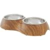 Frisco Double Stainless Steel Bowl, Wood Design 1 Frisco Double Stainless Steel Bowl, Wood Design -Frisco 216068 MAIN. AC SS1800 V1591021033