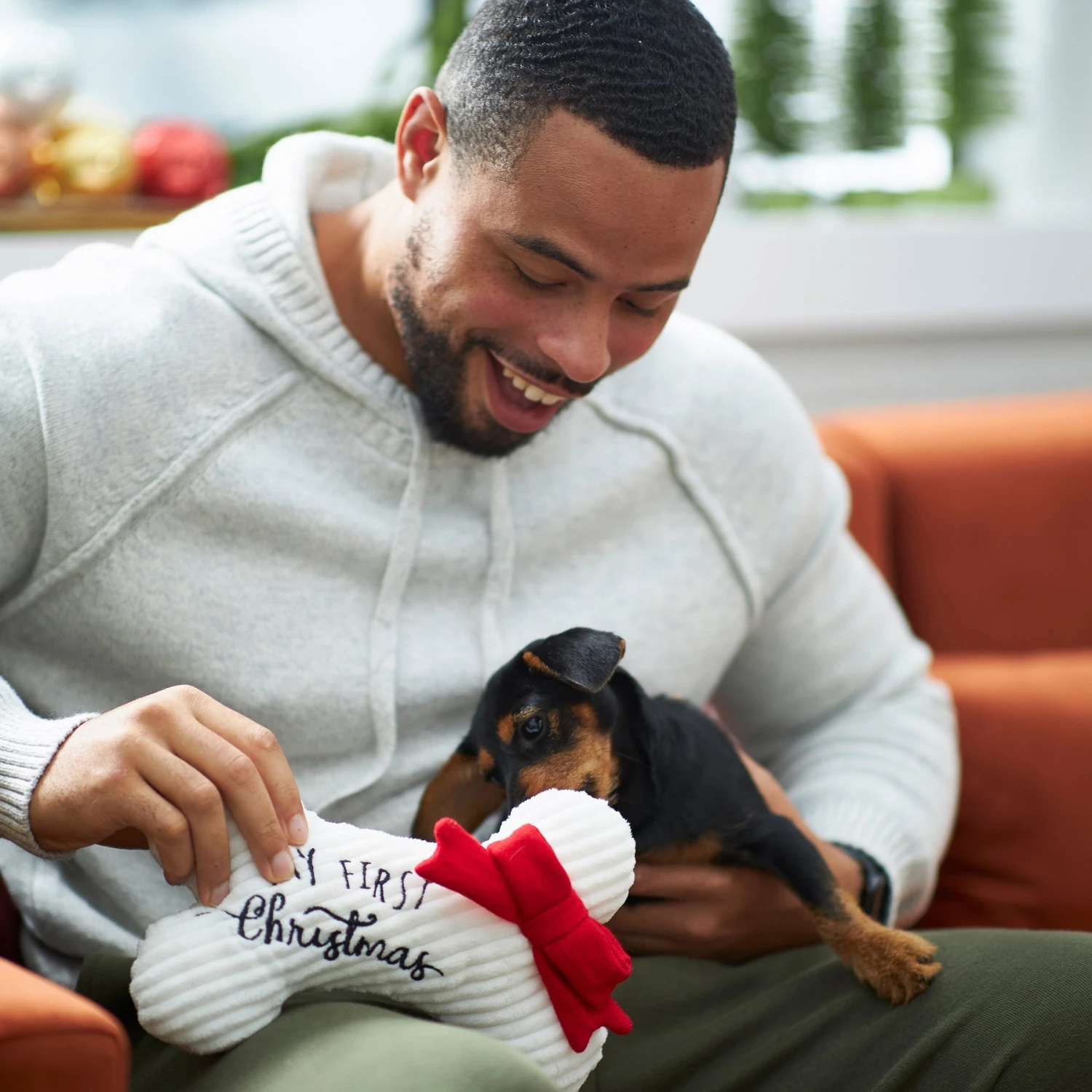 Frisco Holiday My First Christmas Bone Plush Squeaky Dog Toy 5 Frisco Holiday My First Christmas Bone Plush Squeaky Dog Toy - Image 3