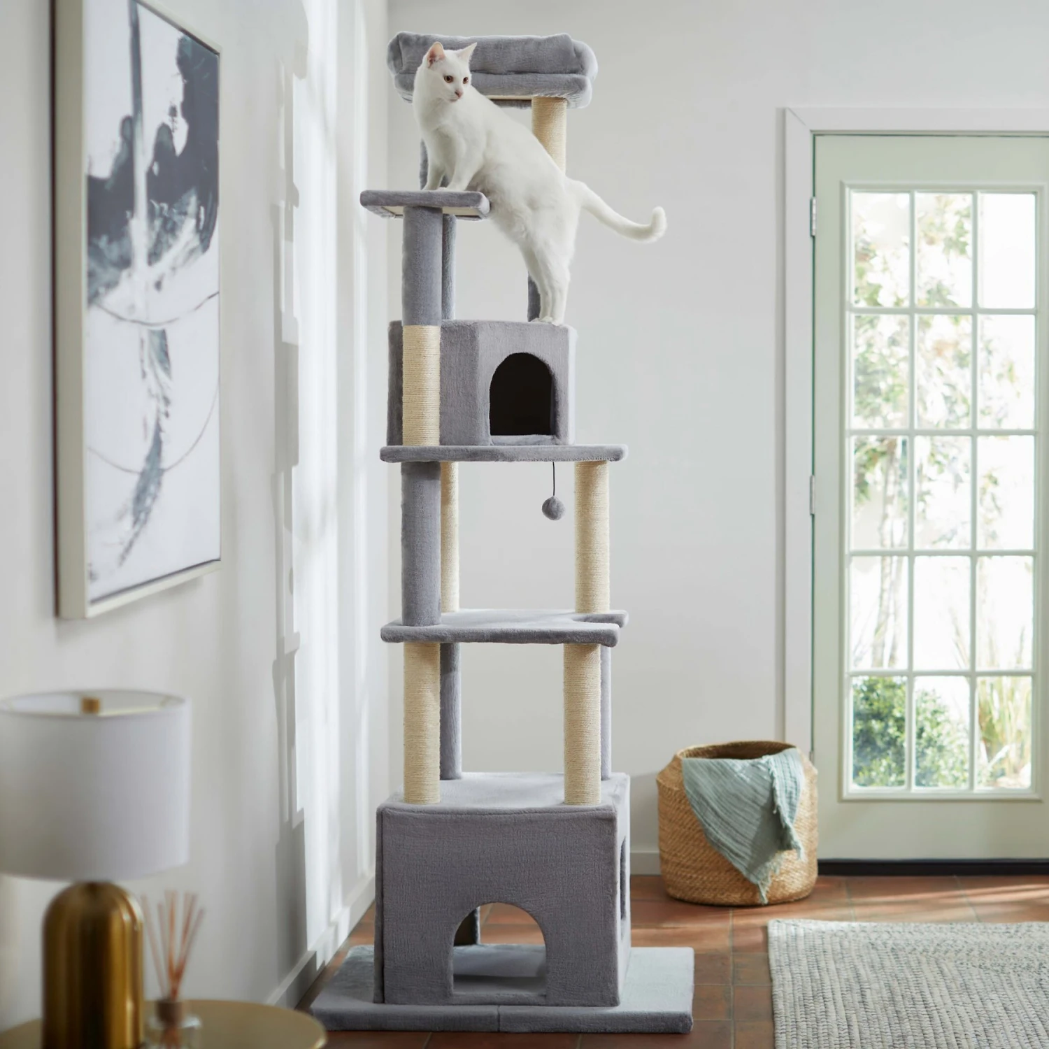 Frisco 80-in Faux Fur Cat Tree & Condo 3 Frisco 80-in Faux Fur Cat Tree & Condo