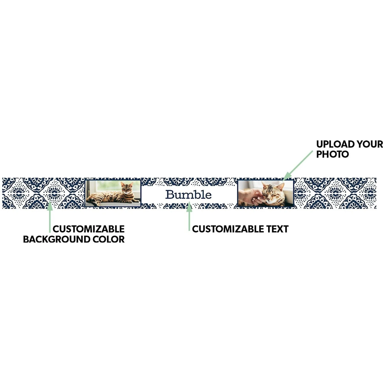 Frisco Boho Damask Ceramic Personalized Dog & Cat Bowl 4 Frisco Boho Damask Ceramic Personalized Dog & Cat Bowl - Image 2