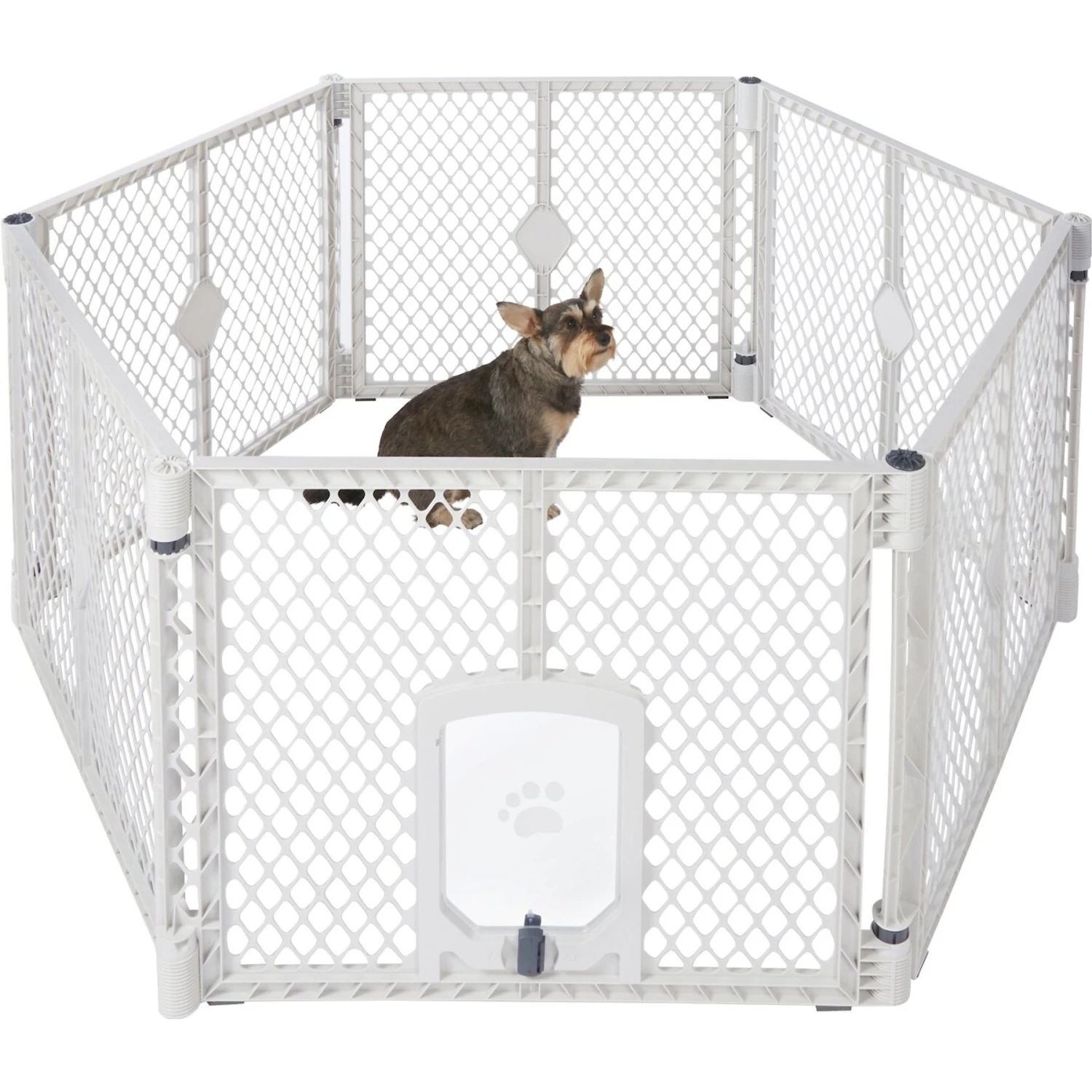 Frisco 6-Panel Plastic Exercise Dog Playpen, Light Gray 5 Frisco 6-Panel Plastic Exercise Dog Playpen, Light Gray - Image 3