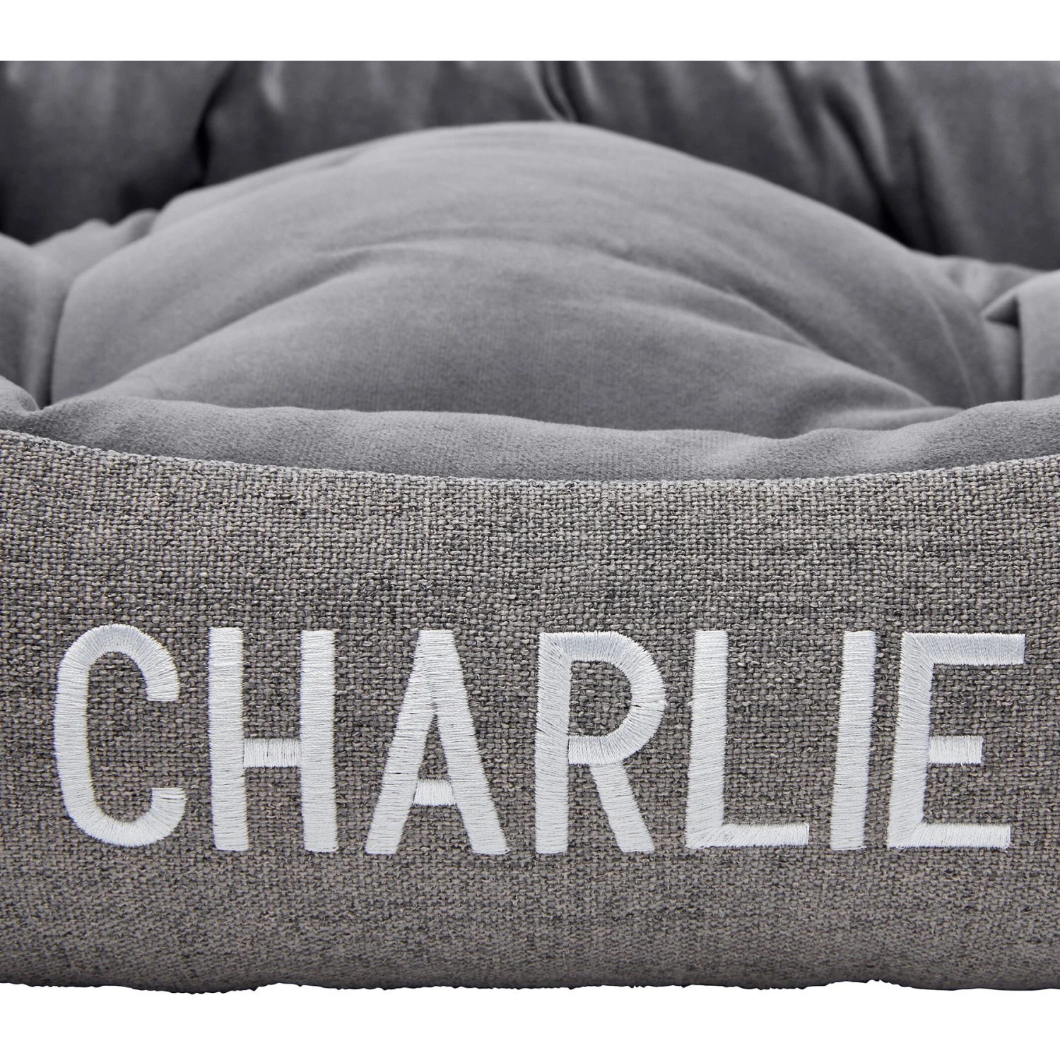 Frisco Rectangular Personalized Bolster Dog Bed W/Removable Cover, Dark Gray, X-Large 7 Frisco Rectangular Personalized Bolster Dog Bed W/Removable Cover, Dark Gray, X-Large - Image 5