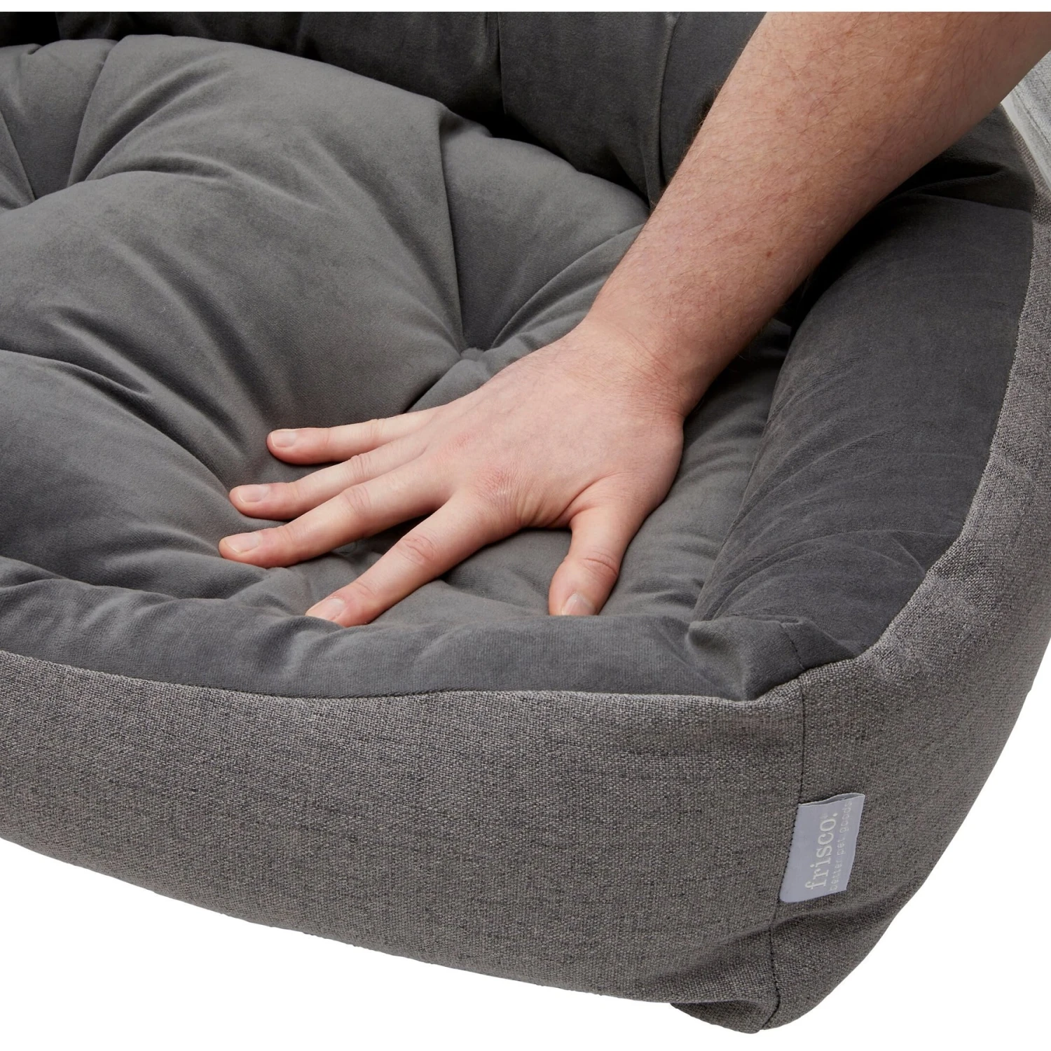 Frisco Rectangular Personalized Bolster Dog Bed W/Removable Cover, Dark Gray, X-Large 10 Frisco Rectangular Personalized Bolster Dog Bed W/Removable Cover, Dark Gray, X-Large - Image 8