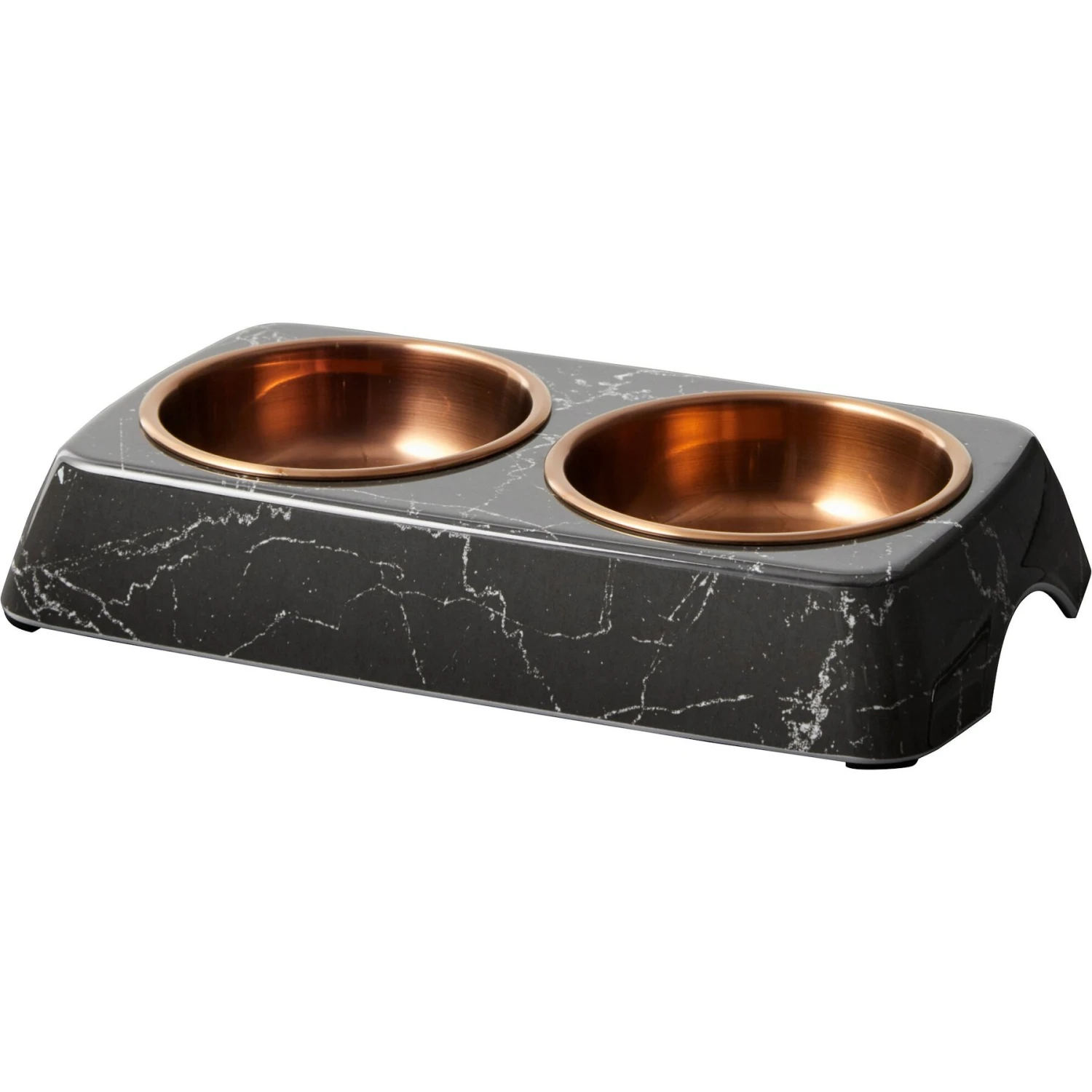 Frisco Copper Stainless Steel Double Dog & Cat Bowls With Black Marble Stand 9 Frisco Copper Stainless Steel Double Dog & Cat Bowls With Black Marble Stand - Image 7