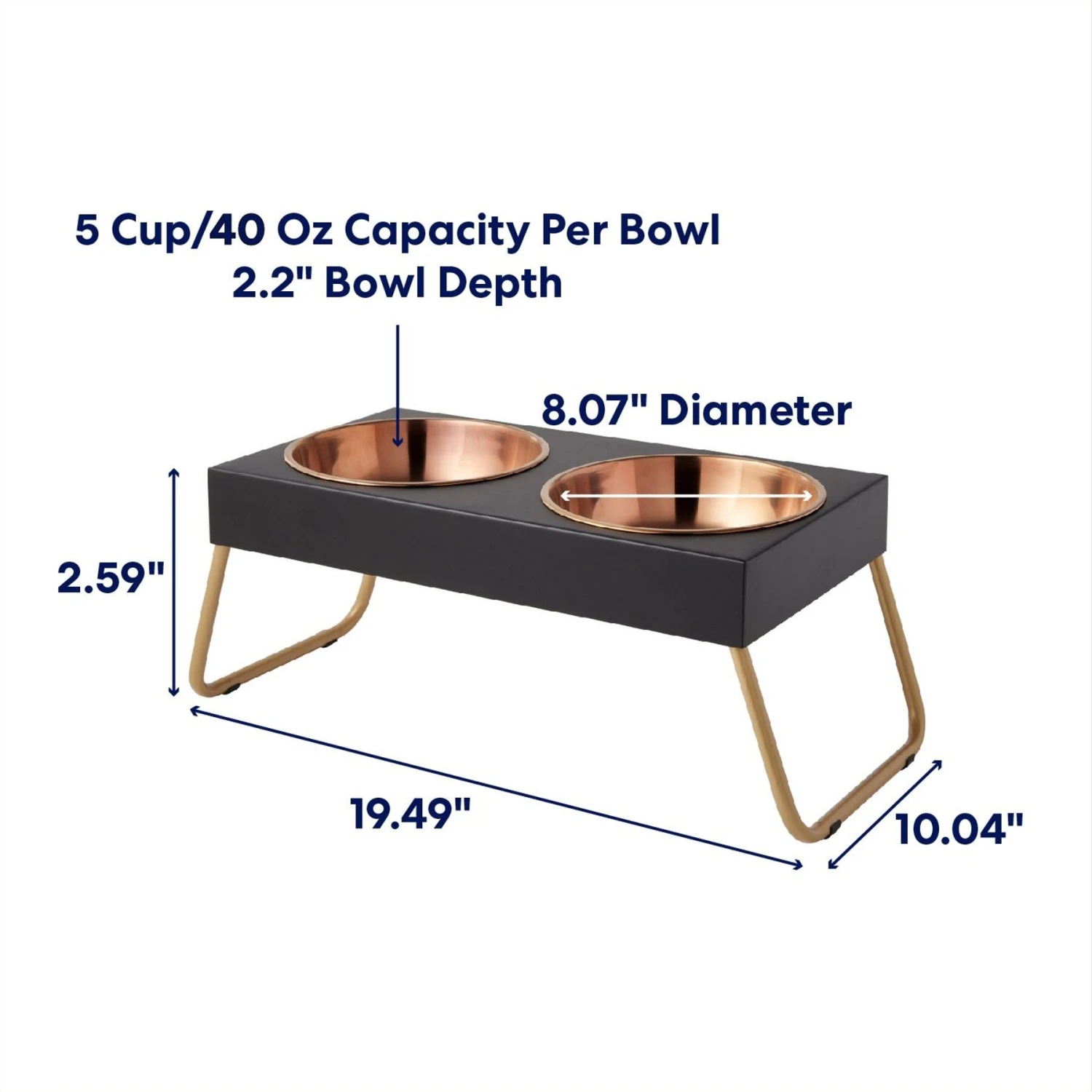 Frisco Copper Stainless Steel Elevated Foldable Double Dog & Cat Bowls 4 Frisco Copper Stainless Steel Elevated Foldable Double Dog & Cat Bowls - Image 2