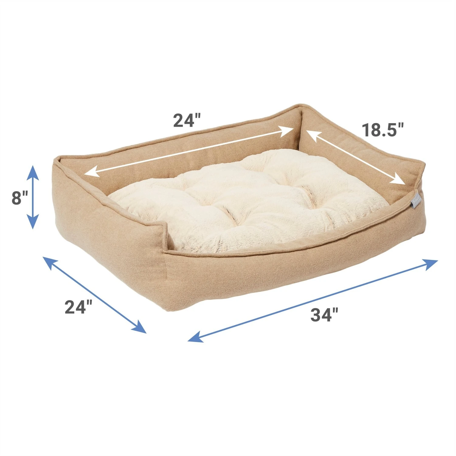 Frisco Faux Felt Flange Edge Bolster Cat & Dog Bed 4 Frisco Faux Felt Flange Edge Bolster Cat & Dog Bed - Image 2