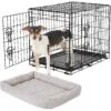 Frisco Fold & Carry Double Door Collapsible Wire Dog Crate & Frisco Gray Basket Weave Dog Crate Mat -Frisco 255477 MAIN. AC SS1800 V1604096520