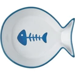 Frisco Fish Shaped Non-skid Ceramic Cat Bowl -Frisco 256111 PT4. AC SS1800 V1616522607