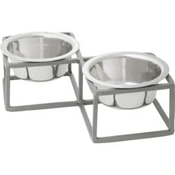 Frisco Elevated Diamond Stainless Steel Double Diner Dog & Cat Bowl -Frisco 257147 PT2. AC SS1800 V1612365678
