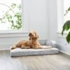 Frisco Faux Linen Corner Personalized Bolster Dog Bed W/Removable Cover, Harbour Blue, L -Frisco 262160 MAIN. AC SS1800 V1615828333