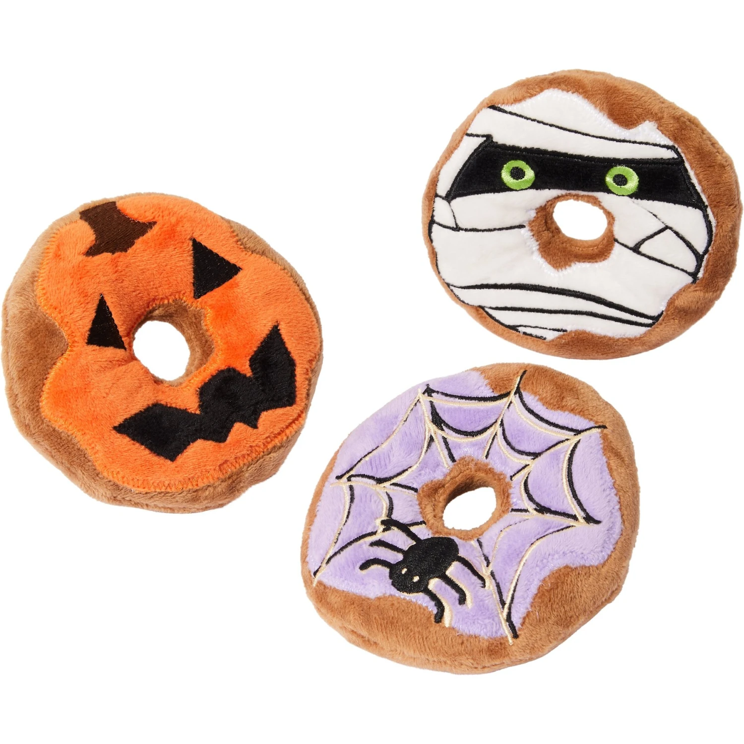 Frisco Halloween Donuts Plush Squeaky Dog Toy 3 Frisco Halloween Donuts Plush Squeaky Dog Toy