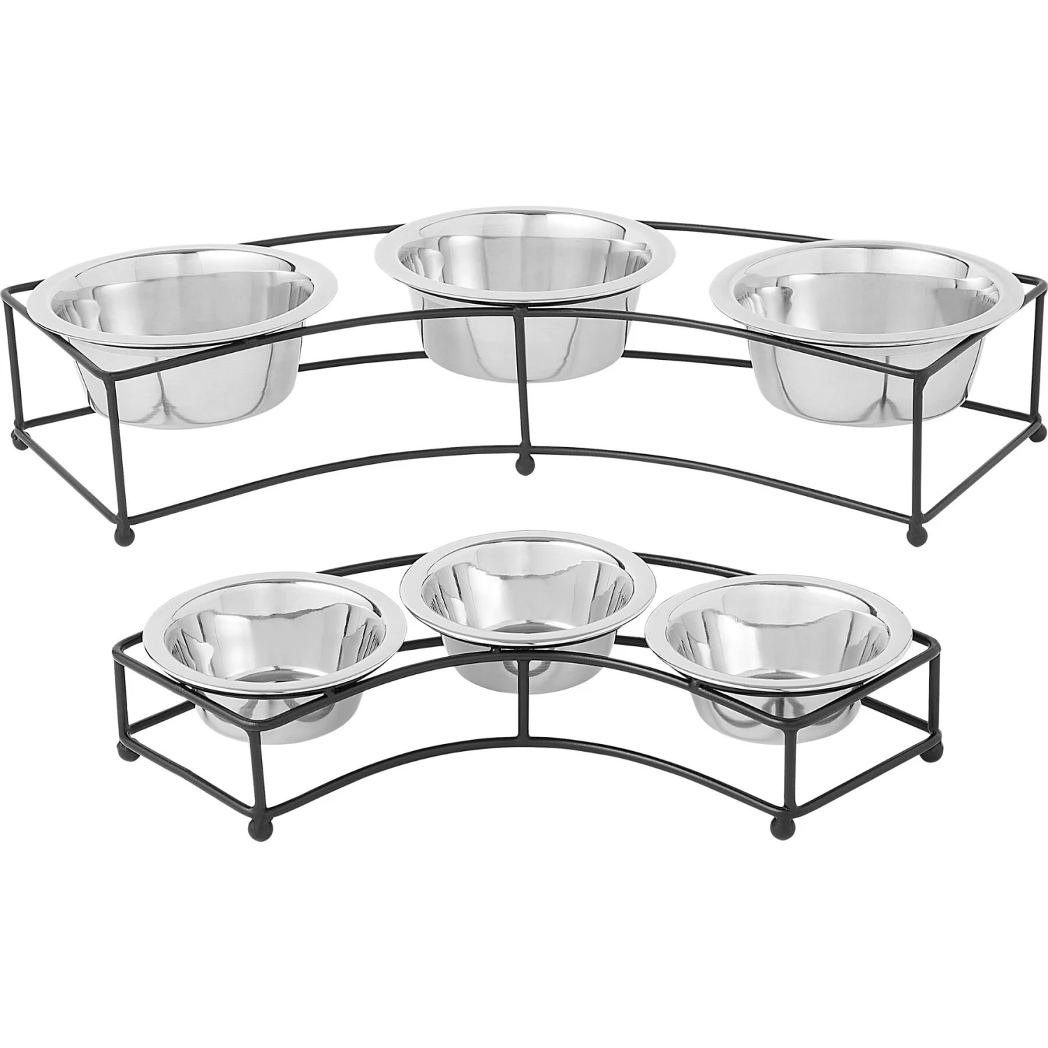 Frisco Multi Pet Feeding 3-Bowls Curved Stainless Steel Dog & Cat Bowl 7 Frisco Multi Pet Feeding 3-Bowls Curved Stainless Steel Dog & Cat Bowl - Image 5