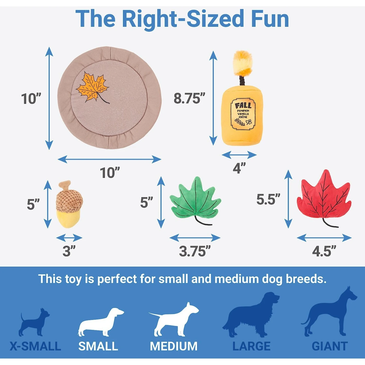 Frisco Fall Festive Candle Charger Plush Squeaky Dog Toy, 4 Count 4 Frisco Fall Festive Candle Charger Plush Squeaky Dog Toy, 4 Count - Image 2