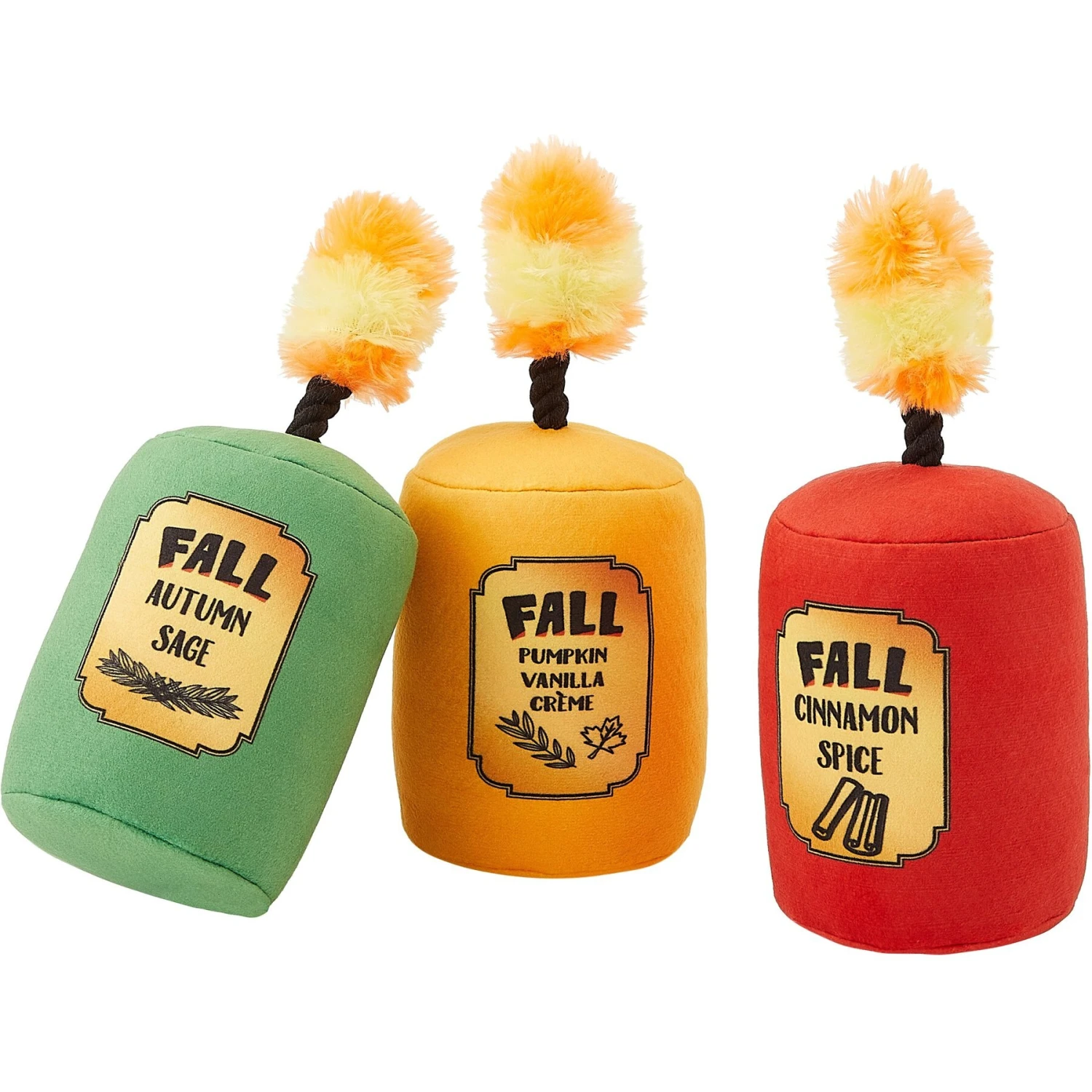 Frisco Fall Candles Plush Squeaky Dog Toy 3 Frisco Fall Candles Plush Squeaky Dog Toy