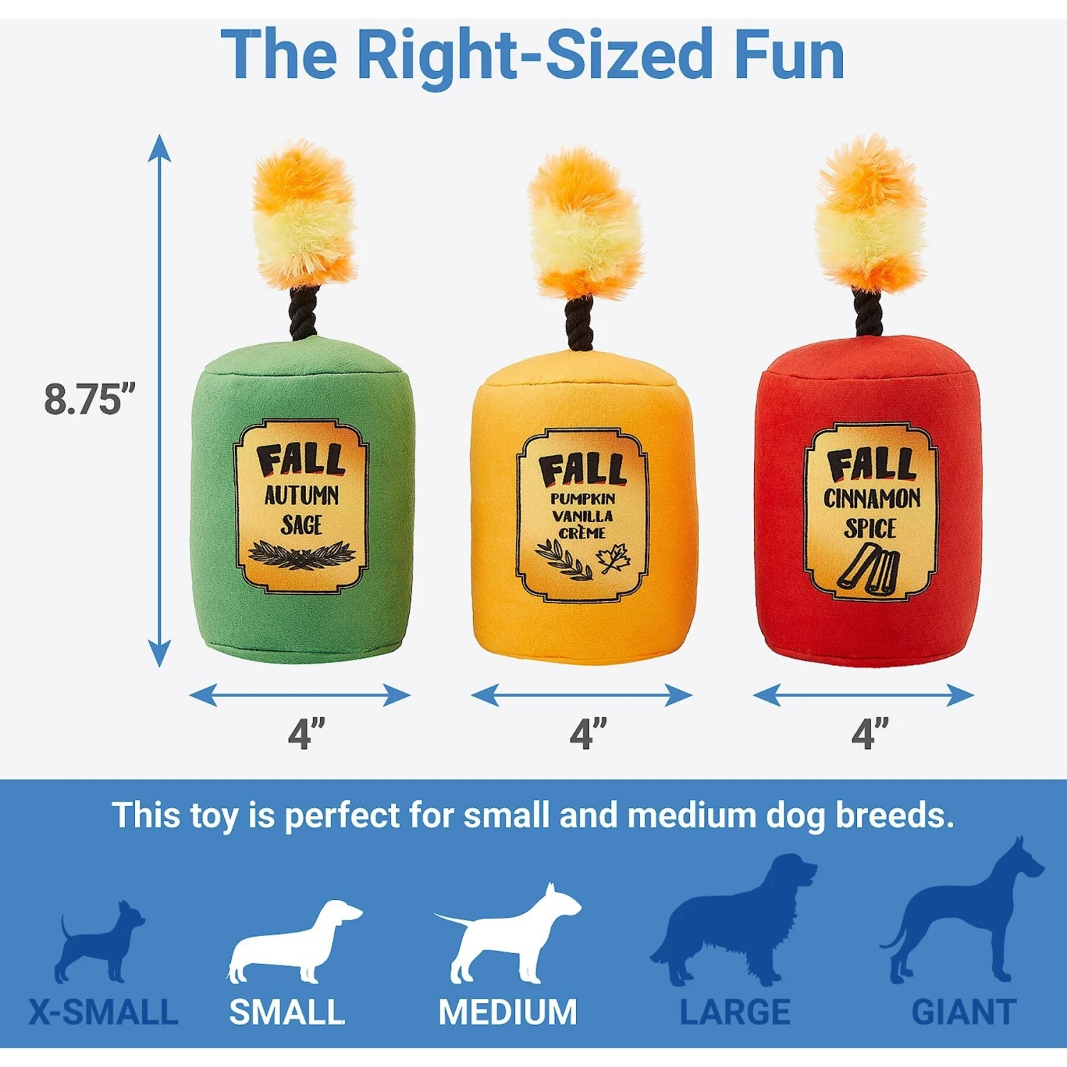 Frisco Fall Candles Plush Squeaky Dog Toy 4 Frisco Fall Candles Plush Squeaky Dog Toy - Image 2