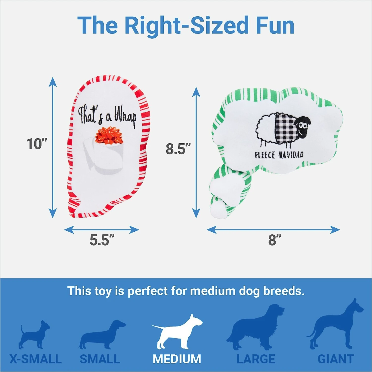 Frisco Holiday Thought Bubble Plush Squeaky Dog Toy, 2 Count 4 Frisco Holiday Thought Bubble Plush Squeaky Dog Toy, 2 Count - Image 2