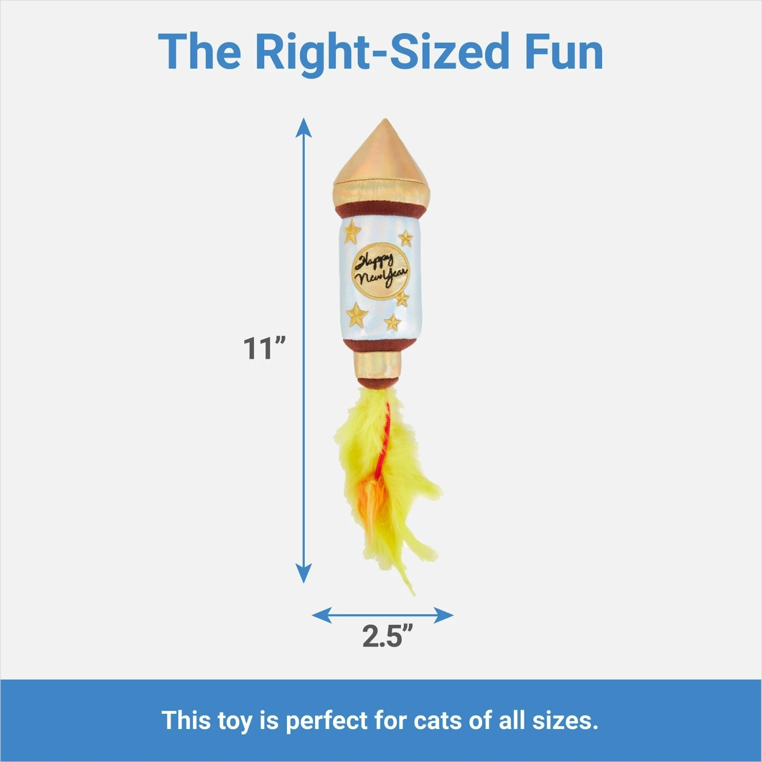 Frisco New Year's Eve Firework Plush Kicker Cat Toy With Catnip 4 Frisco New Year's Eve Firework Plush Kicker Cat Toy With Catnip - Image 2