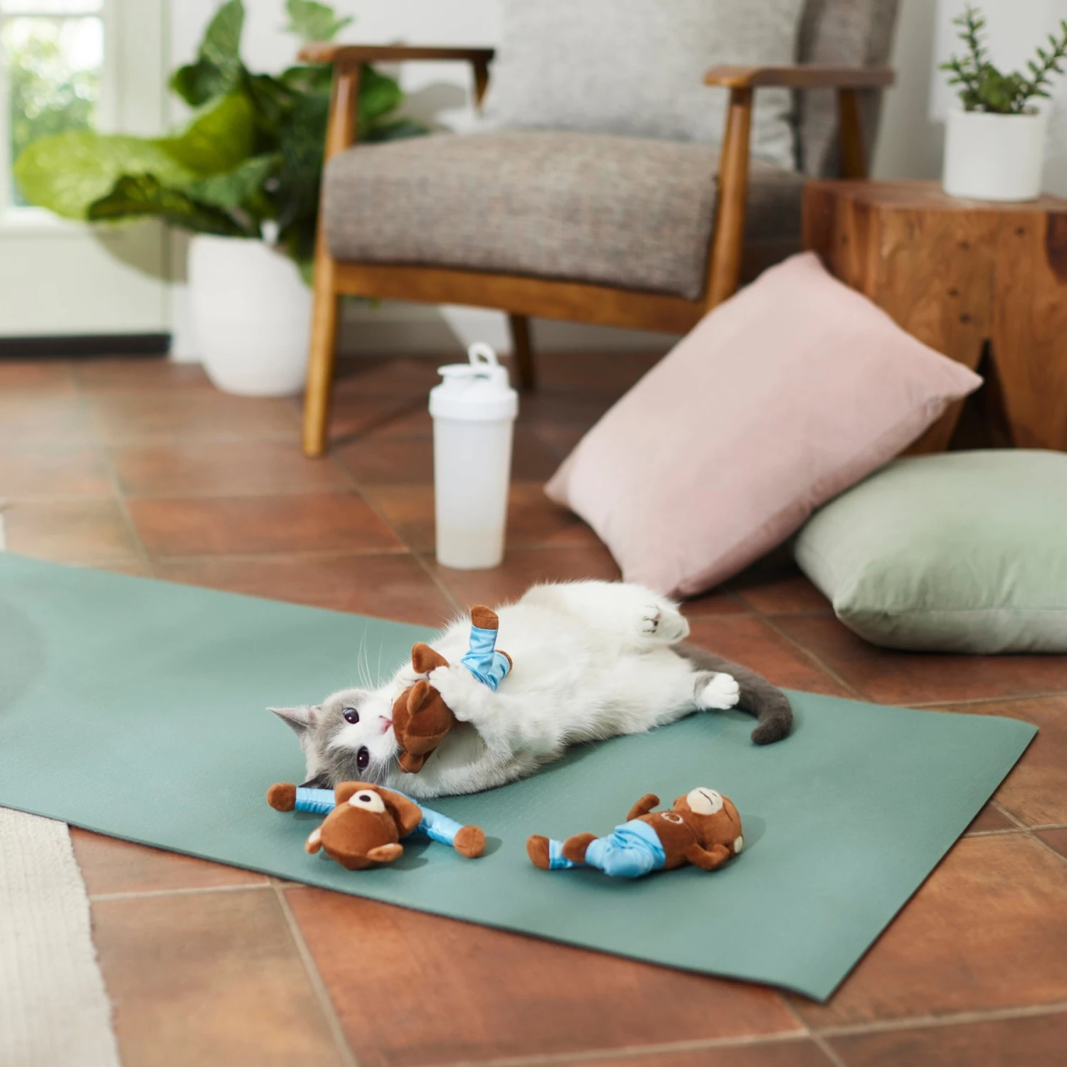 Frisco New Year, New Me Namaste Bear Plush Cat Toy With Catnip 5 Frisco New Year, New Me Namaste Bear Plush Cat Toy With Catnip - Image 3