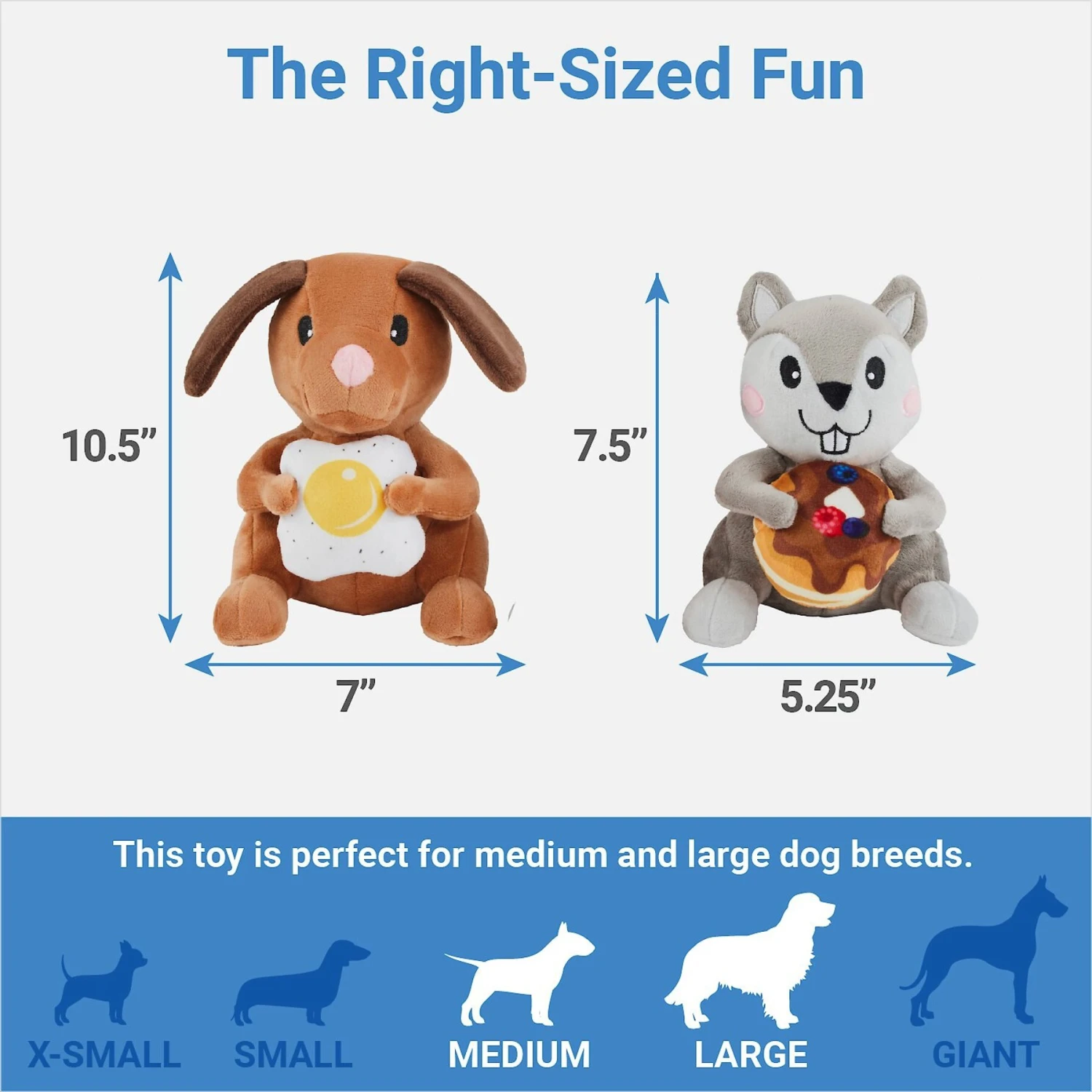 Frisco Brunch Flying Breakfast Critters Plush Squeaky Dog Toy 4 Frisco Brunch Flying Breakfast Critters Plush Squeaky Dog Toy - Image 2