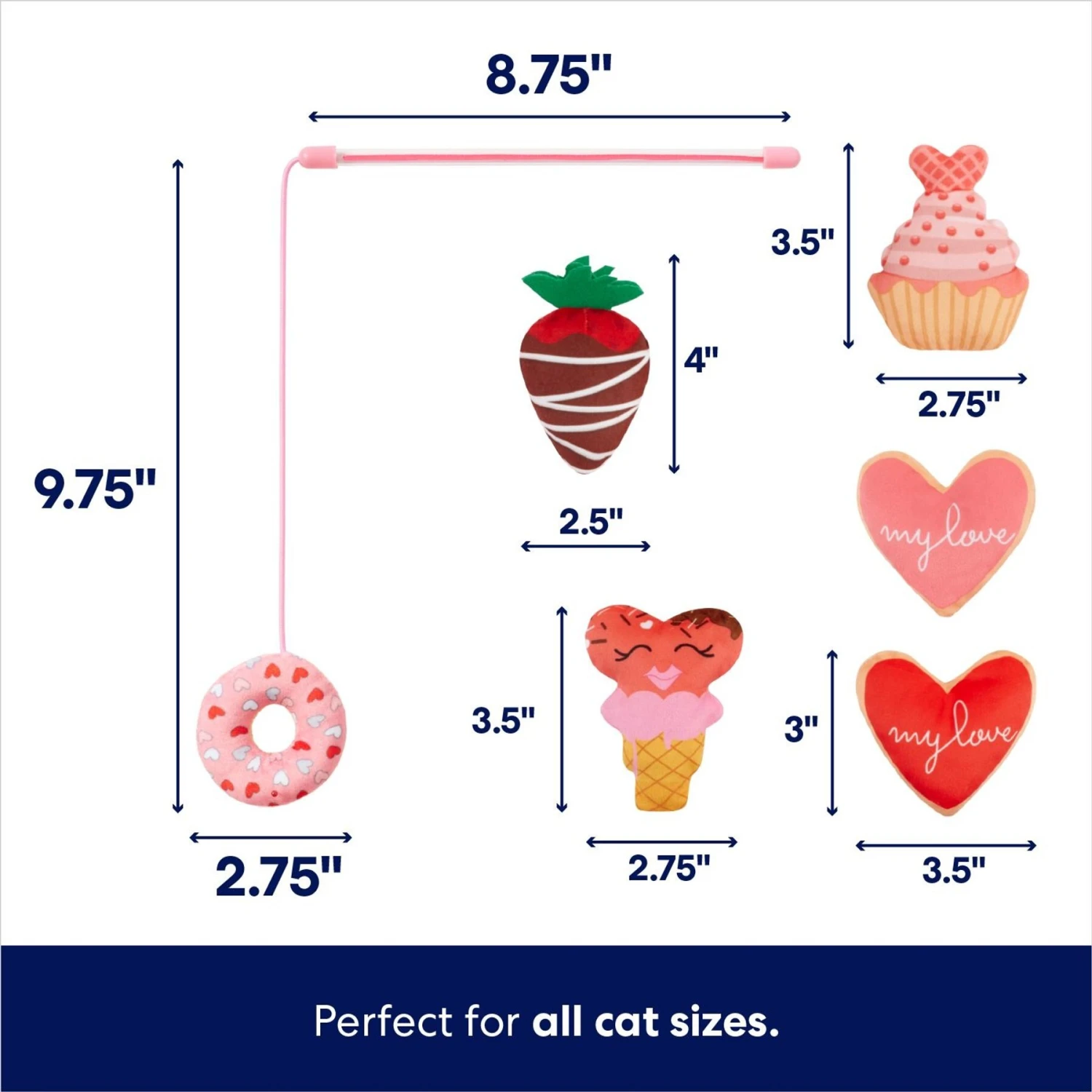 Frisco Valentine Variety Pack Cat Toy With Catnip, 13 Count 4 Frisco Valentine Variety Pack Cat Toy With Catnip, 13 Count - Image 2