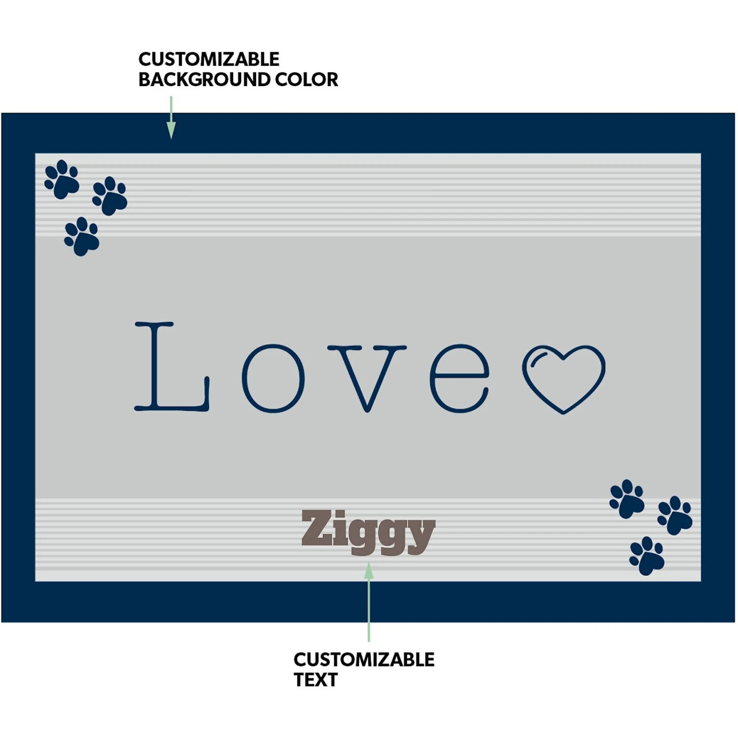 Frisco Love Cutout Personalized Dog & Cat Placemat 4 Frisco Love Cutout Personalized Dog & Cat Placemat - Image 2