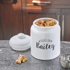 Frisco Ceramic "Treats For" Personalized Treat Jar, 13 Cup, 104oz -Frisco 301185 PT2. AC SS1800 V1630736492