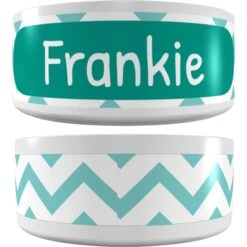 Frisco Personalized Chevron Ceramic Dog Bowl, 4.75-cup, 38oz
