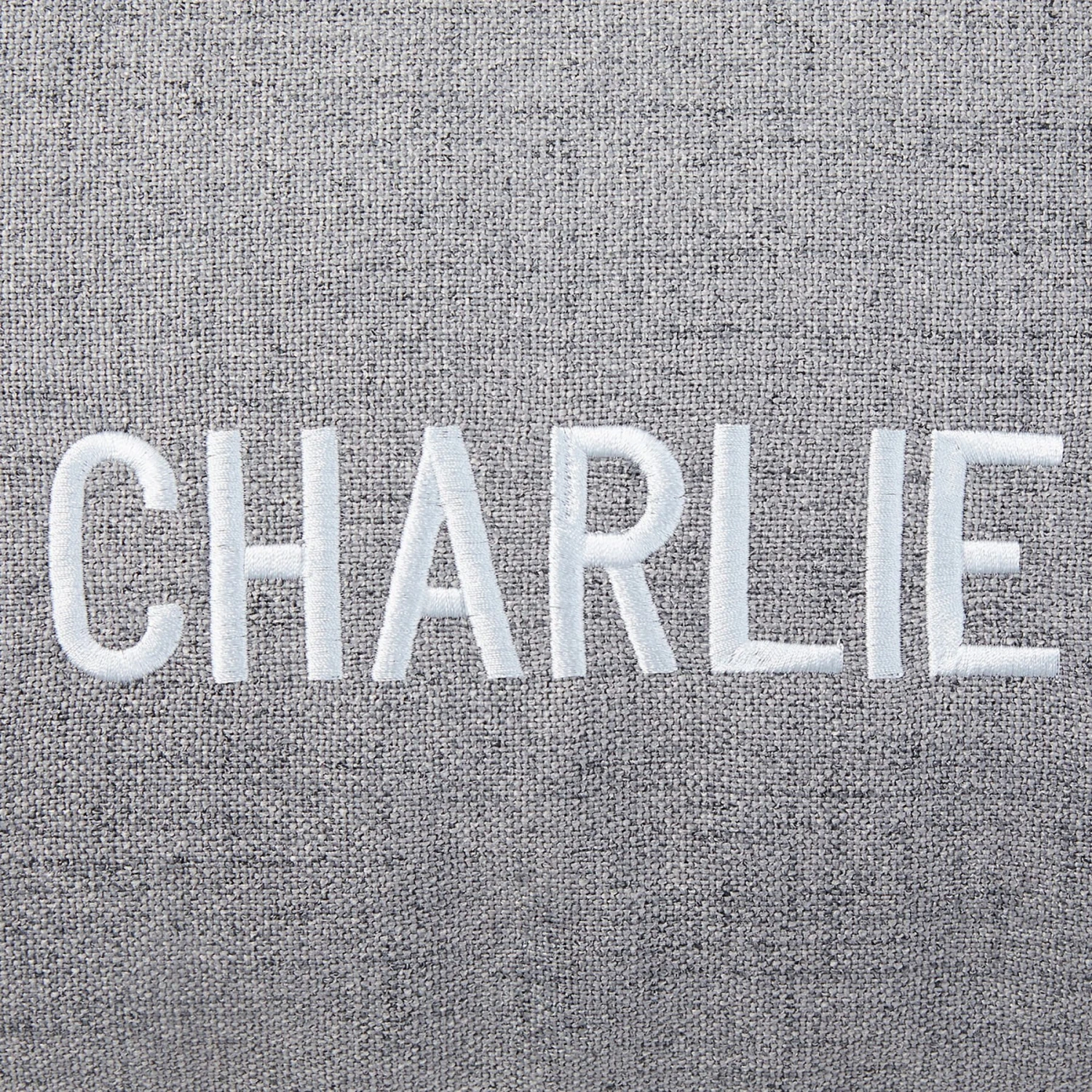 Frisco Personalized Knife Edge Bed, Dark Grey Linen, Large 6 Frisco Personalized Knife Edge Bed, Dark Grey Linen, Large - Image 4