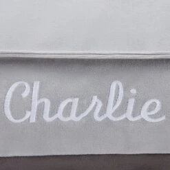 Frisco Personalized Silver Bolstered Bed With Silver Check Bolster -Frisco 311770 PT3. AC SS1800 V1630593995