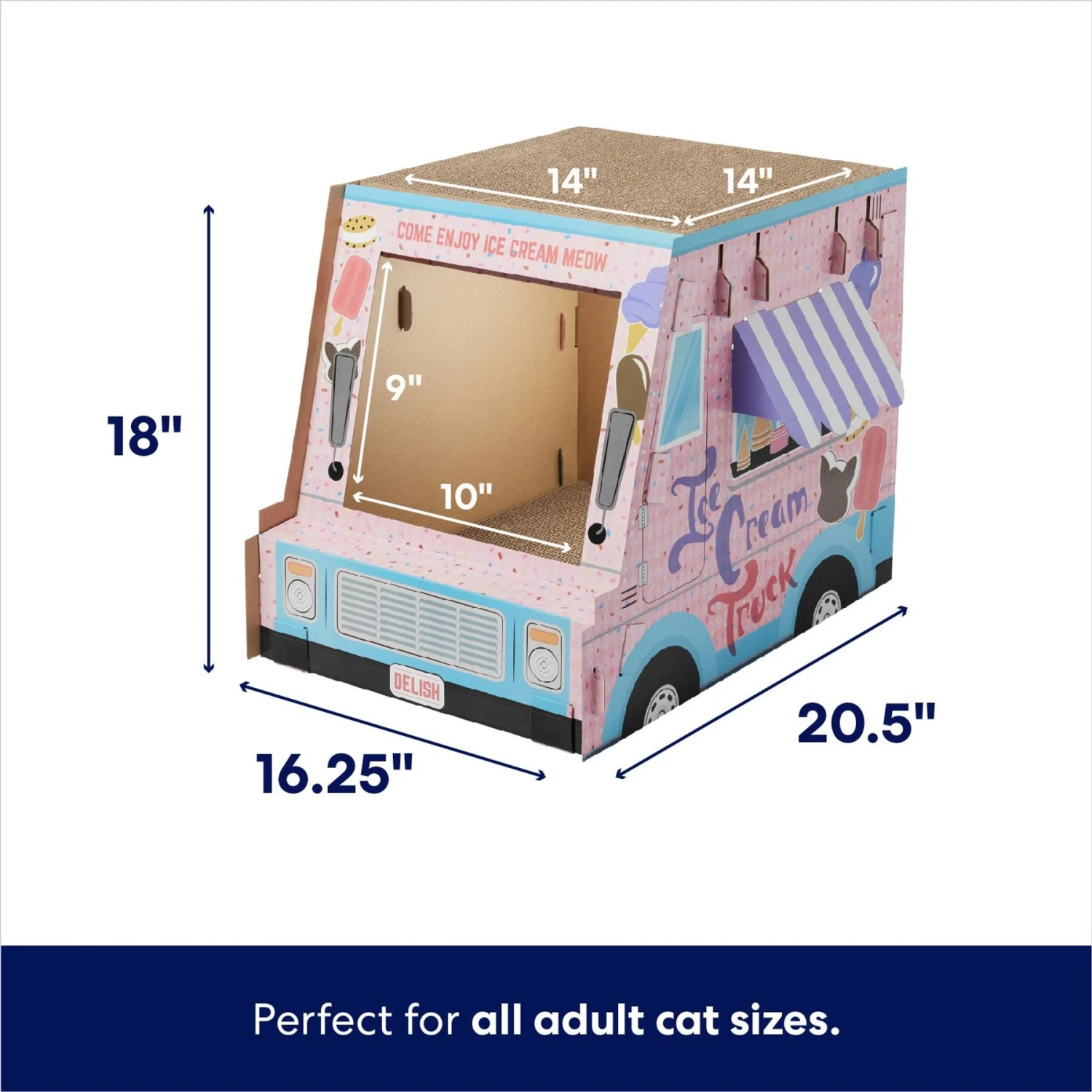 Frisco Ice Cream Truck Cardboard Cat House, 2-Story 4 Frisco Ice Cream Truck Cardboard Cat House, 2-Story - Image 2