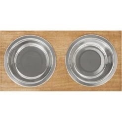 Frisco Premium Wood Elevated Stainless Steel Double Diner Dog & Cat Bowl -Frisco 331490 PT4. AC SS1800 V1657656892