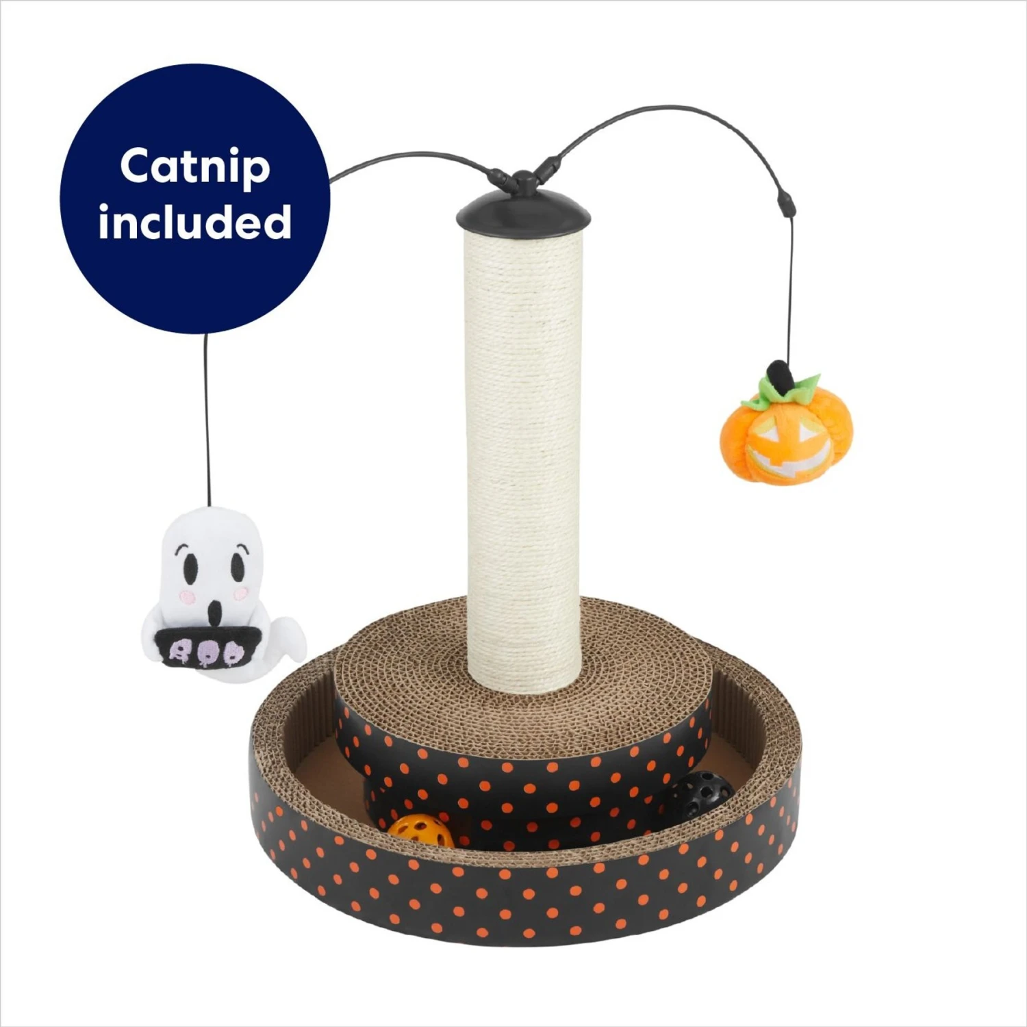 Frisco Halloween Pumpkin And Ghost Interactive Scratcher Cat Toy With Catnip 5 Frisco Halloween Pumpkin And Ghost Interactive Scratcher Cat Toy With Catnip - Image 3