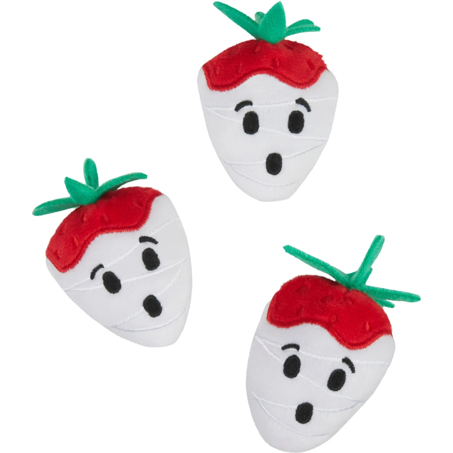 Frisco Halloween Ghost Strawberries Plush Cat Toy With Catnip, 3 Count 3 Frisco Halloween Ghost Strawberries Plush Cat Toy With Catnip, 3 Count