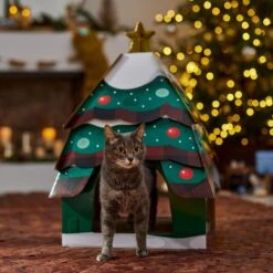 Frisco Holiday Christmas Tree Cardboard Cat House -Frisco 360879 PT4. AC SS1800 V1695648149