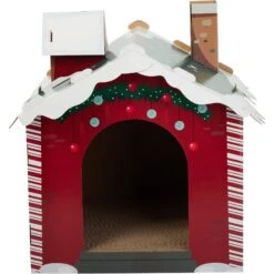 Frisco Holiday Santa's Workshop Cardboard Cat House -Frisco 360881 PT2. AC SS1800 V1661890134