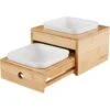 Frisco Elevated Non-Skid Bamboo Melamine Bowl Double Diner With Bamboo Stand -Frisco 363385 MAIN. AC SS1800 V1657657267