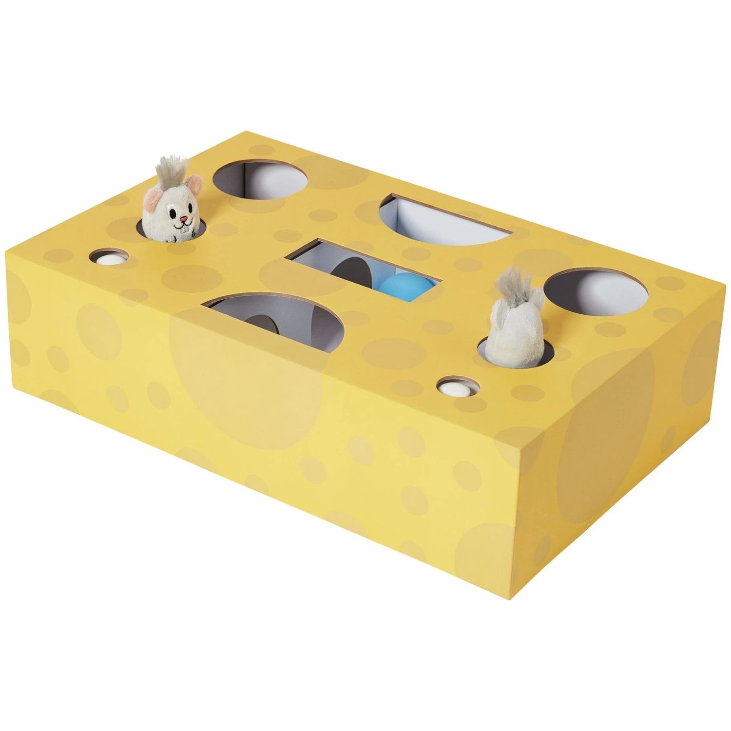 Frisco Cheese Interactive Maze Cardboard Cat Toy Box With Catnip 3 Frisco Cheese Interactive Maze Cardboard Cat Toy Box With Catnip