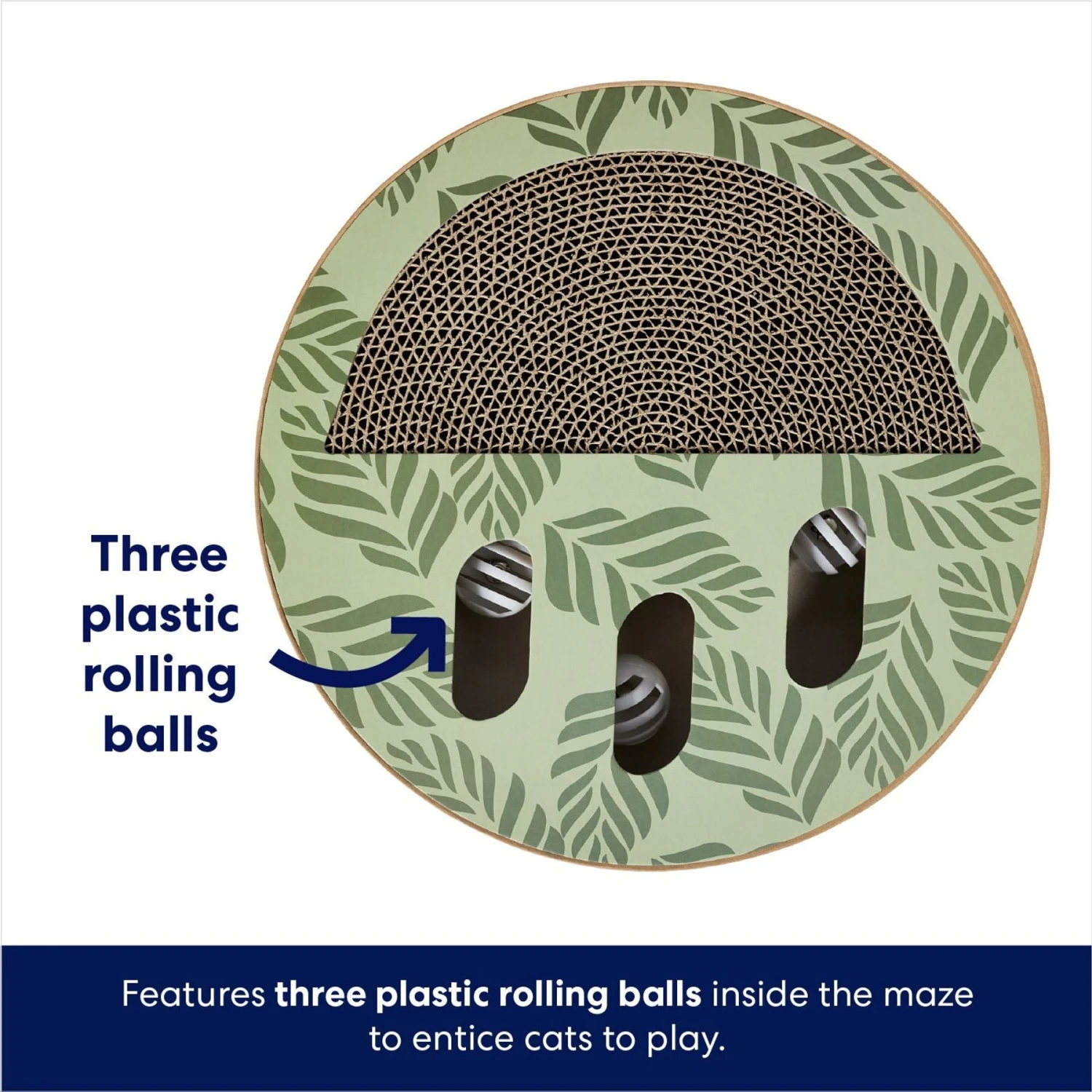 Frisco Interactive Maze & Scratch Cardboard Cat Toy Box With Catnip, Palms 5 Frisco Interactive Maze & Scratch Cardboard Cat Toy Box With Catnip, Palms - Image 3