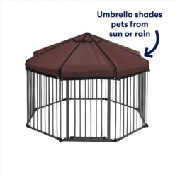 Frisco Outdoor Galvanized Steel 8-Panel Configurable Gate And Playpen With Oxford Roof -Frisco 507086 PT2. AC SS1800 V1669212042