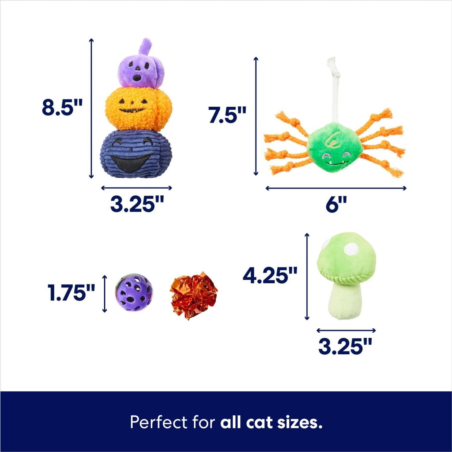 Frisco Halloween Mystical Variety Pack Plush & Balls Cat Toy With Catnip 4 Frisco Halloween Mystical Variety Pack Plush & Balls Cat Toy With Catnip - Image 2