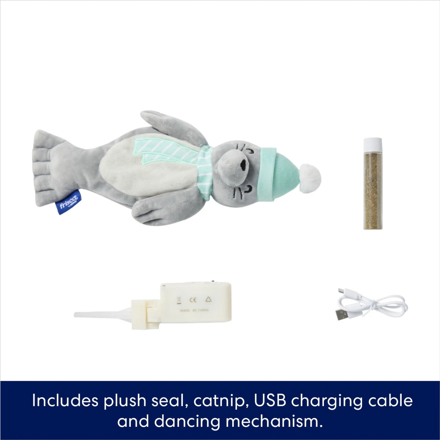 Frisco Holiday Interactive Flopping Seal Electronic Cat Toy With Catnip 5 Frisco Holiday Interactive Flopping Seal Electronic Cat Toy With Catnip - Image 3