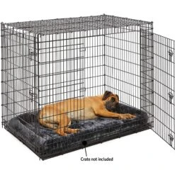 Frisco Heavy Duty Single Door Wire Dog Crate & MidWest Quiet Time Fleece Dog Crate Mat -Frisco 933510 PT8. AC SS1800 V1692303357
